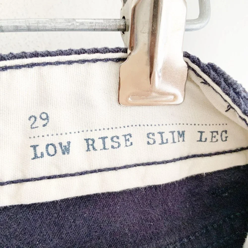 Lands' End Canvas 1963 Low Rise Slim Leg Navy Corduroy Pants - Picture 14 of 16